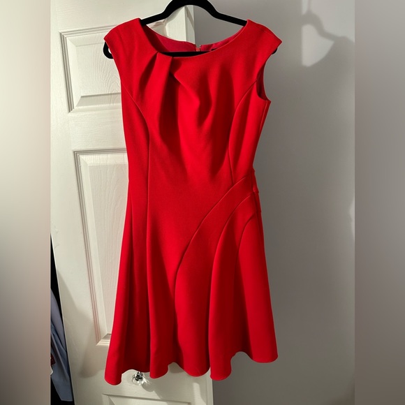 Red Crepe Dress - Picture 2 of 5